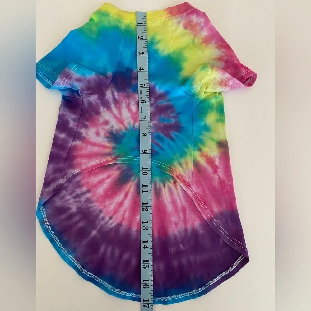Pet Tee Medium Tie Dye Dog Shirt Color Splash ArtMinds Fun Styling Vibes Bright